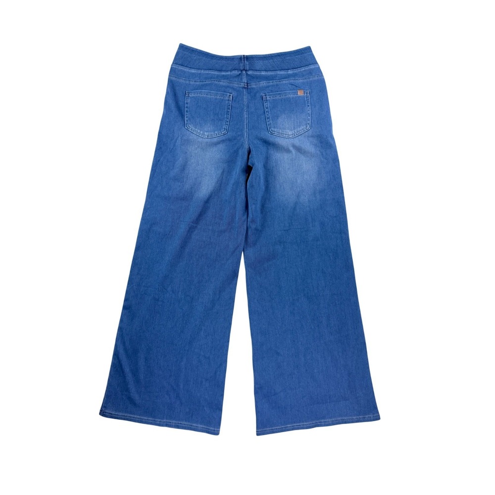 Halara Flex Denim Wide Leg Pants Women Large Blue High Rise Pull On Athleisure - Picture 3 of 11